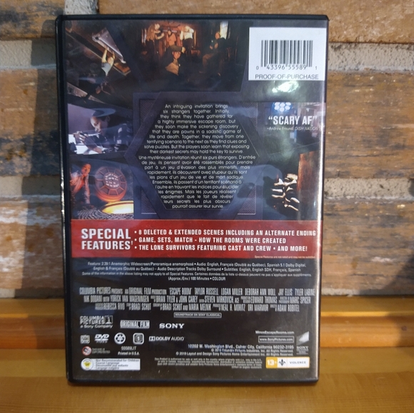 Escape room DVD movie thriller horror - Picture 2 of 6